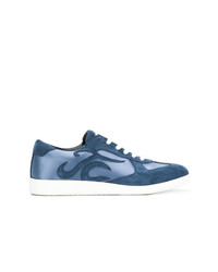 blaue Leder niedrige Sneakers von Just Cavalli