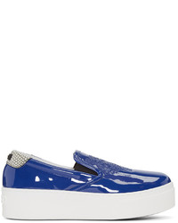 blaue Leder niedrige Sneakers von Kenzo