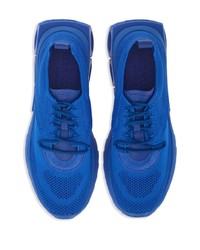 blaue Leder niedrige Sneakers von Ferragamo