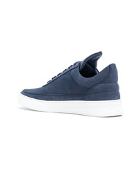 blaue Leder niedrige Sneakers von Filling Pieces