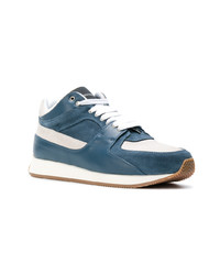 blaue Leder niedrige Sneakers von Kris Van Assche