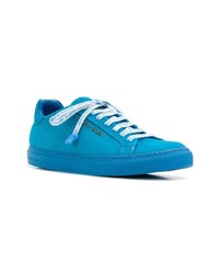 blaue Leder niedrige Sneakers von Philipp Plein