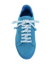 blaue Leder niedrige Sneakers von Philipp Plein