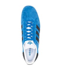 blaue Leder niedrige Sneakers von adidas