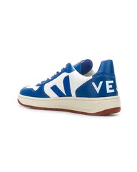 blaue Leder niedrige Sneakers von Veja