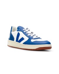 blaue Leder niedrige Sneakers von Veja