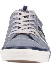 blaue Leder niedrige Sneakers von Mustang