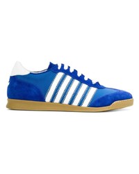 blaue Leder niedrige Sneakers von DSQUARED2