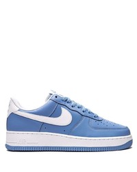 blaue Leder niedrige Sneakers von Nike