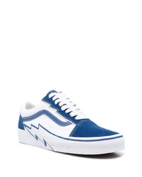 blaue Leder niedrige Sneakers von Vans