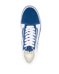 blaue Leder niedrige Sneakers von Vans