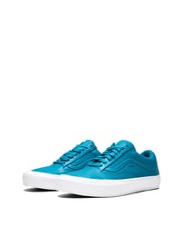 blaue Leder niedrige Sneakers von Vans