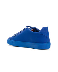 blaue Leder niedrige Sneakers von Philipp Plein