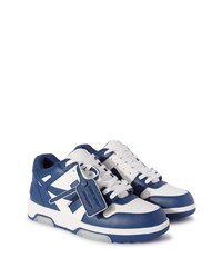 blaue Leder niedrige Sneakers von Off-White