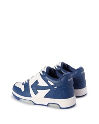 blaue Leder niedrige Sneakers von Off-White