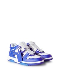 blaue Leder niedrige Sneakers von Off-White