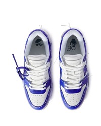 blaue Leder niedrige Sneakers von Off-White