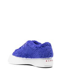 blaue Leder niedrige Sneakers von Marni