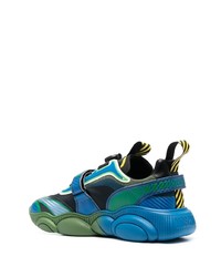 blaue Leder niedrige Sneakers von Moschino