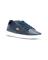 blaue Leder niedrige Sneakers von Lacoste