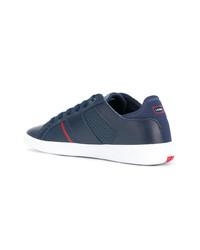 blaue Leder niedrige Sneakers von Lacoste