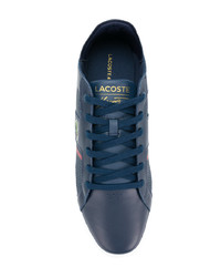 blaue Leder niedrige Sneakers von Lacoste