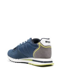 blaue Leder niedrige Sneakers von Blauer