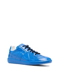 blaue Leder niedrige Sneakers von Maison Margiela