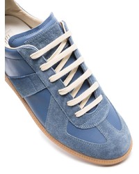 blaue Leder niedrige Sneakers von Maison Margiela