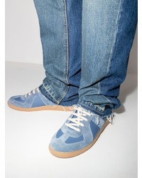 blaue Leder niedrige Sneakers von Maison Margiela