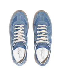 blaue Leder niedrige Sneakers von Maison Margiela