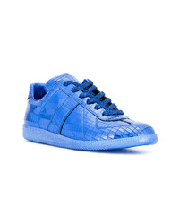 blaue Leder niedrige Sneakers von Maison Margiela
