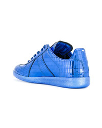 blaue Leder niedrige Sneakers von Maison Margiela