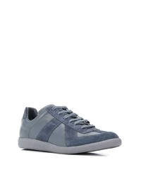 blaue Leder niedrige Sneakers von Maison Margiela