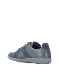 blaue Leder niedrige Sneakers von Maison Margiela