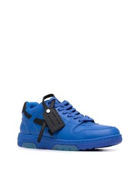 blaue Leder niedrige Sneakers von Off-White