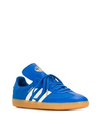 blaue Leder niedrige Sneakers von adidas