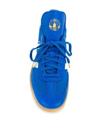 blaue Leder niedrige Sneakers von adidas