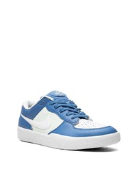blaue Leder niedrige Sneakers von Nike