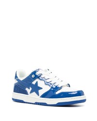 blaue Leder niedrige Sneakers von A Bathing Ape