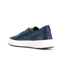 blaue Leder niedrige Sneakers von Philippe Model