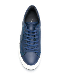 blaue Leder niedrige Sneakers von Philippe Model