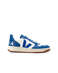 blaue Leder niedrige Sneakers von Veja