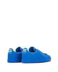 blaue Leder niedrige Sneakers von adidas