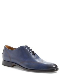 blaue Leder Oxford Schuhe