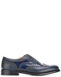 blaue Leder Oxford Schuhe von Church's