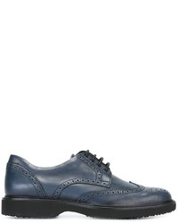 blaue Leder Oxford Schuhe von Hogan