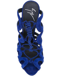 blaue Leder Pantoletten von Giuseppe Zanotti Design