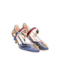 blaue Leder Pumps von Gucci