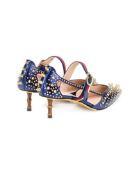 blaue Leder Pumps von Gucci